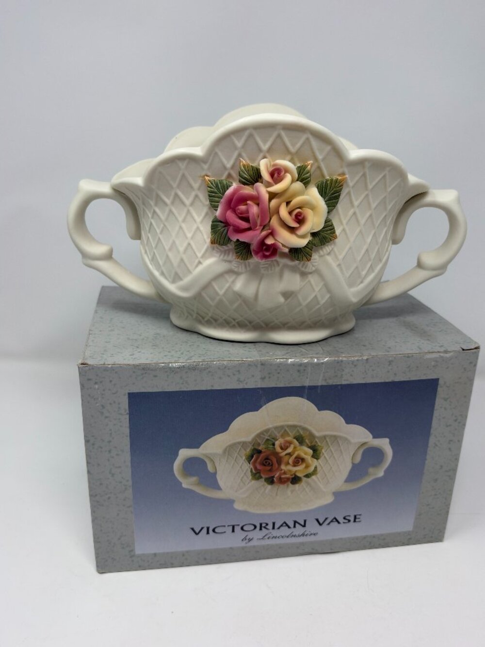 Home & Garden Party Lincolnshire Victorian Bisque Rose Vase 51020 With Box